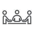 Teamwork line icon, development and business