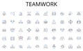 Teamwork line icons collection. Letters, Emails, Communication, Pen-pals, Respond, Writing, Envelopes vector and linear