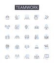 Teamwork line icons collection. Magical, Mystical, Enchanted, Dreamy, Whimsical, Ethereal, Mesmerizing vector and linear