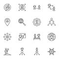 Teamwork line icons set