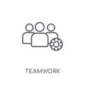 Teamwork linear icon. Modern outline Teamwork logo concept on wh