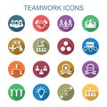 Teamwork long shadow icons