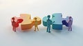 Teamwork makes dreams work as figures connect puzzle pieces for successful collaboration and synergy Royalty Free Stock Photo