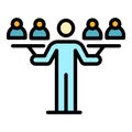 Teamwork management icon color outline vector Royalty Free Stock Photo