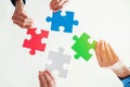 Teamwork meeting Business Jigsaw Puzzle solution together conce