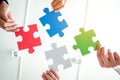 Teamwork meeting Business Jigsaw Puzzle solution together concept Royalty Free Stock Photo