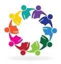 Teamwork meeting business people logo Royalty Free Stock Photo