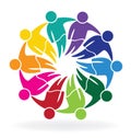 Teamwork meeting people logo