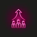 Teamwork neon style icon. Simple thin line, outline vector of business and management icons for ui and ux, website or mobile Royalty Free Stock Photo