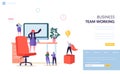 Teamwork office workplace landing page template