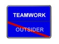 Teamwork and outsider sign