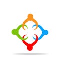 Teamwork partners holding hands logo vector Royalty Free Stock Photo