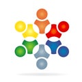 Logo teamwork hug friendship unity business colorful people icon logotype vector Royalty Free Stock Photo