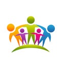 Teamwork people hugging family logo Royalty Free Stock Photo