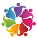 Teamwork business people hugging logo