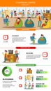 Teamwork people infographic concept with freelancers Royalty Free Stock Photo