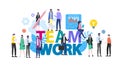 Teamwork Cartoon People Man Woman Office Worker Royalty Free Stock Photo