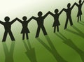 Teamwork people silhouette illustration, community Royalty Free Stock Photo