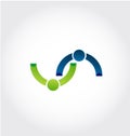 Teamwork partnership business team. Vector logo Symbol