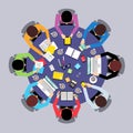 Teamwork people top view Royalty Free Stock Photo
