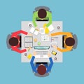 Teamwork people top view Royalty Free Stock Photo