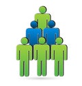 Teamwork people tree shape icon vector logo design Royalty Free Stock Photo