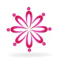 Teamwork pink business people logo