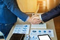 Teamwork process, Close-up of two business people shaking hands Royalty Free Stock Photo