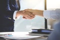 Teamwork process, Image of business team greeting handshake. Successful business people handshaking after good deal, success, dea Royalty Free Stock Photo