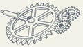 Teamwork & Progress, Gears with Person. vector design Generative AI Royalty Free Stock Photo