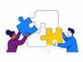 Teamwork Puzzle Pieces People Connecting Solutions for Collaboration and Success Royalty Free Stock Photo