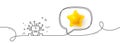 Teamwork question line icon. Ask help sign. Continuous line with 3d star. Vector