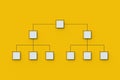 Teamwork and recruting. Scheme made from empty buttons. Hierarchical organizational chart concept