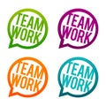 Teamwork round Buttons on white Background Royalty Free Stock Photo