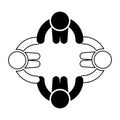 teamwork silhouette symbol icon