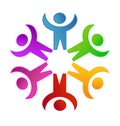 Teamwork social networking people unity concept vector icon Royalty Free Stock Photo