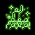 teamwork soft skill neon glow icon illustration