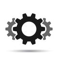 Teamwork, staff, partnership, gear icon mechanism - vector