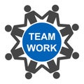 Teamwork, staff, partnership icon in circle - vector