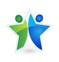 Teamwork star logo Royalty Free Stock Photo