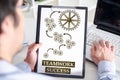 Teamwork success concept on a clipboard Royalty Free Stock Photo