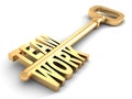 Teamwork success concept golden key on white Royalty Free Stock Photo