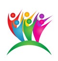 Teamwork success group of people logo