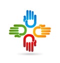 Teamwork successful hands logo vector Royalty Free Stock Photo