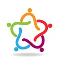 Teamwork swirly people friendship vector icon