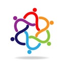 Teamwork swirly people friendship vector icon