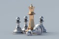 Teamwork and team building. Golden and silver chess figures Royalty Free Stock Photo