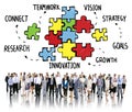 Teamwork Team Connection Strategy Partnership Support Puzzle Con Royalty Free Stock Photo