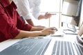 Teamwork team programmer working with computer Royalty Free Stock Photo