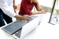 Teamwork team programmer working with computer Royalty Free Stock Photo